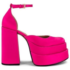 Steve Madden Charlize Pink Satin Platform Heels 7.5